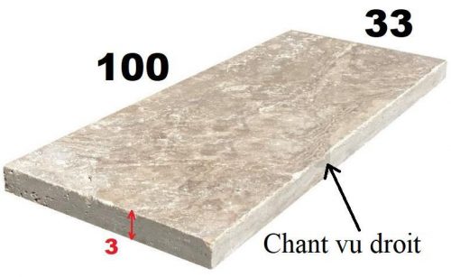 Travertin 100x33 chant droit