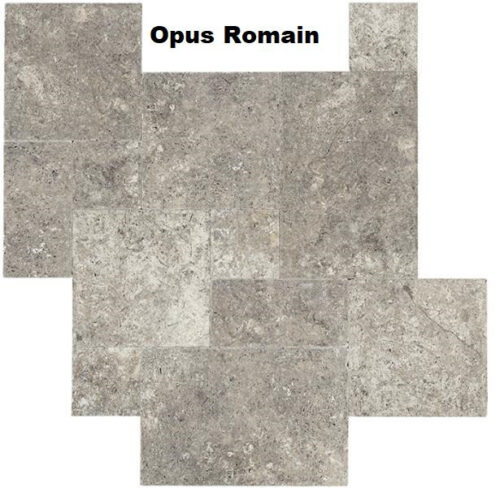 Travertin gris silver opus romain