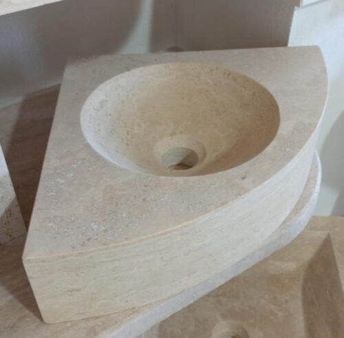 Vasque angle Travertin