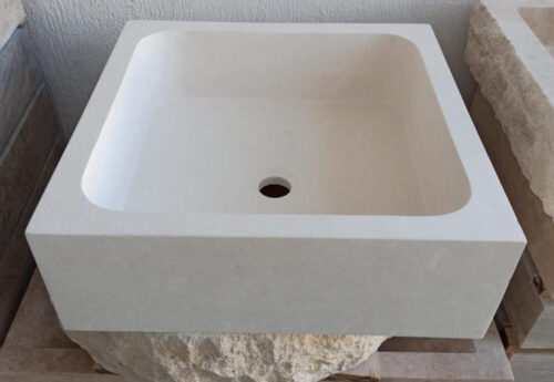 Vasque pierre beige claire unie