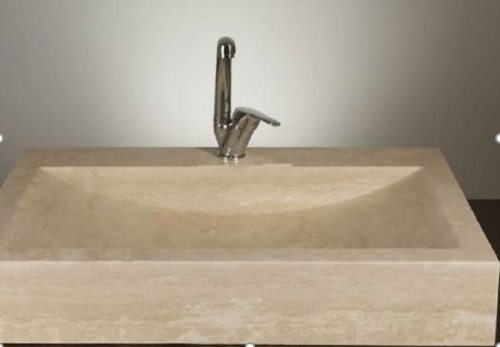 Vasque rectangulaire travertin