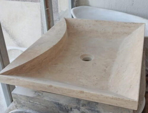 Vasque travertin rectangulaire