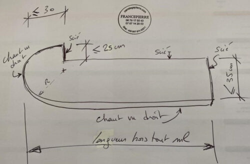 semelle escalier 1 coté arrondi