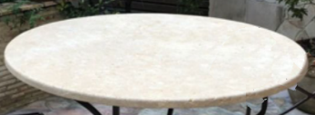 Plateau de table circulaire en pierre naturelle