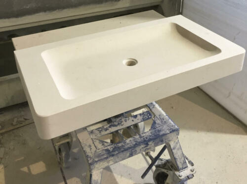 VASQUE EVIER SAINT-PIERRE en ANGY Sans trou robinetterie 90 x 50 x 10cm