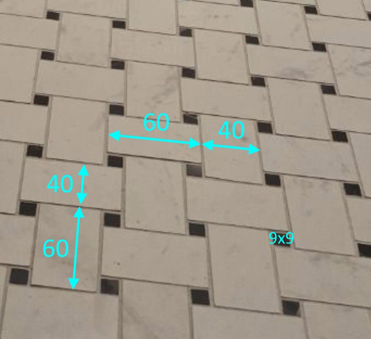 Dallage 60x40 avec cabochon