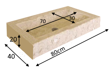 Vasque en pierre naturelle de France Manhattan