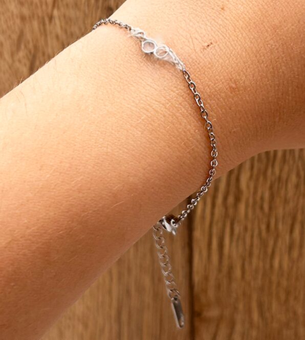 CHAÎNE DE BRACELET 15CM RÉGLABLE MAILLE FORÇAT FERMOIR ARGENTÉE - 03 ACIER INOXYDABLE