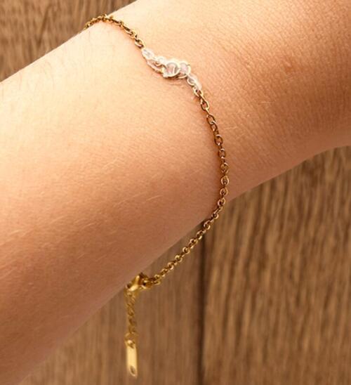 CHAÎNE DE BRACELET 15CM RÉGLABLE MAILLE FORÇAT FERMOIR DORÉE - 03 ACIER INOXYDABLE