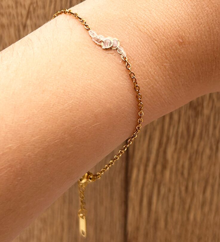 CHAÎNE DE BRACELET 15CM RÉGLABLE MAILLE FORÇAT FERMOIR DORÉE - 03 ACIER INOXYDABLE