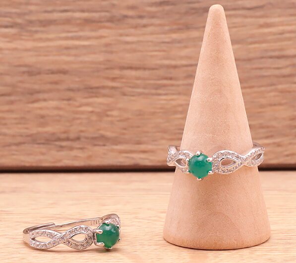 BAGUE ARGENT 925 MODÈLE 08 CHRYSOPRASE AA+