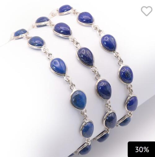 BRACELET ARGENT 925 LAPIS LAZULI AA+ MODÈLE 2 N°0044 (1 PIÈCE) 7,20G (2)