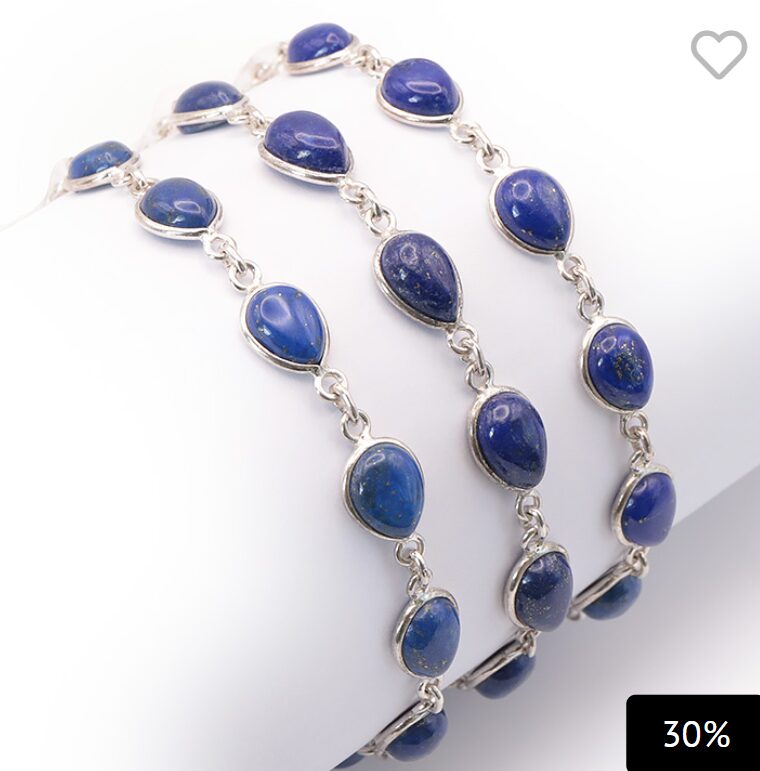 BRACELET ARGENT 925 LAPIS LAZULI AA+ MODÈLE 2 N°0044 (1 PIÈCE) 7,20G (2)