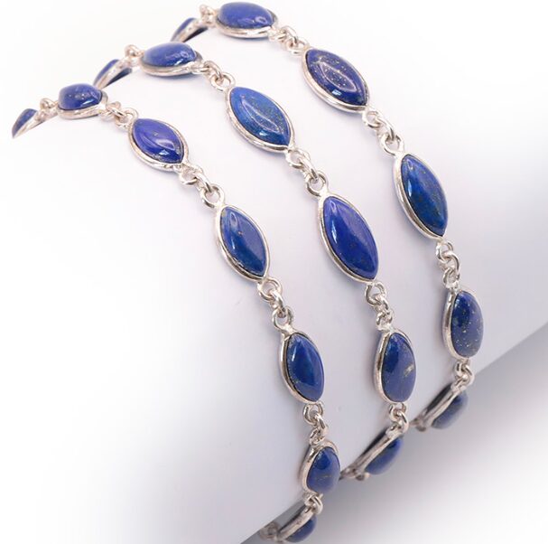 BRACELET ARGENT 925 LAPIS LAZULI AA+ MODÈLE 2 N°0044 (1 PIÈCE) 7,20G