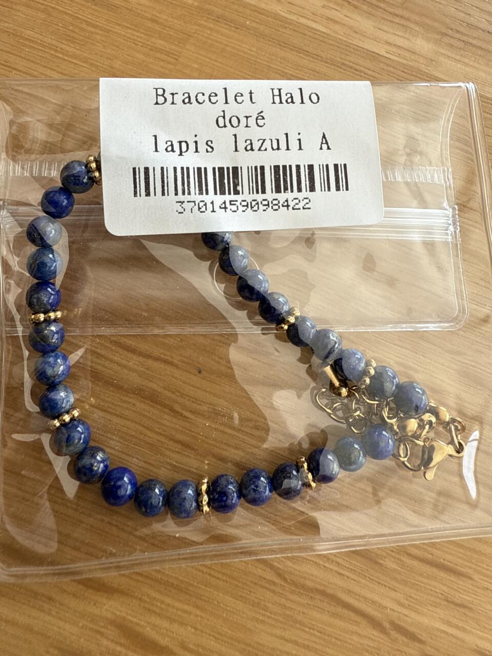 BRACELET HALO DORÉ LAPIS LAZULI A