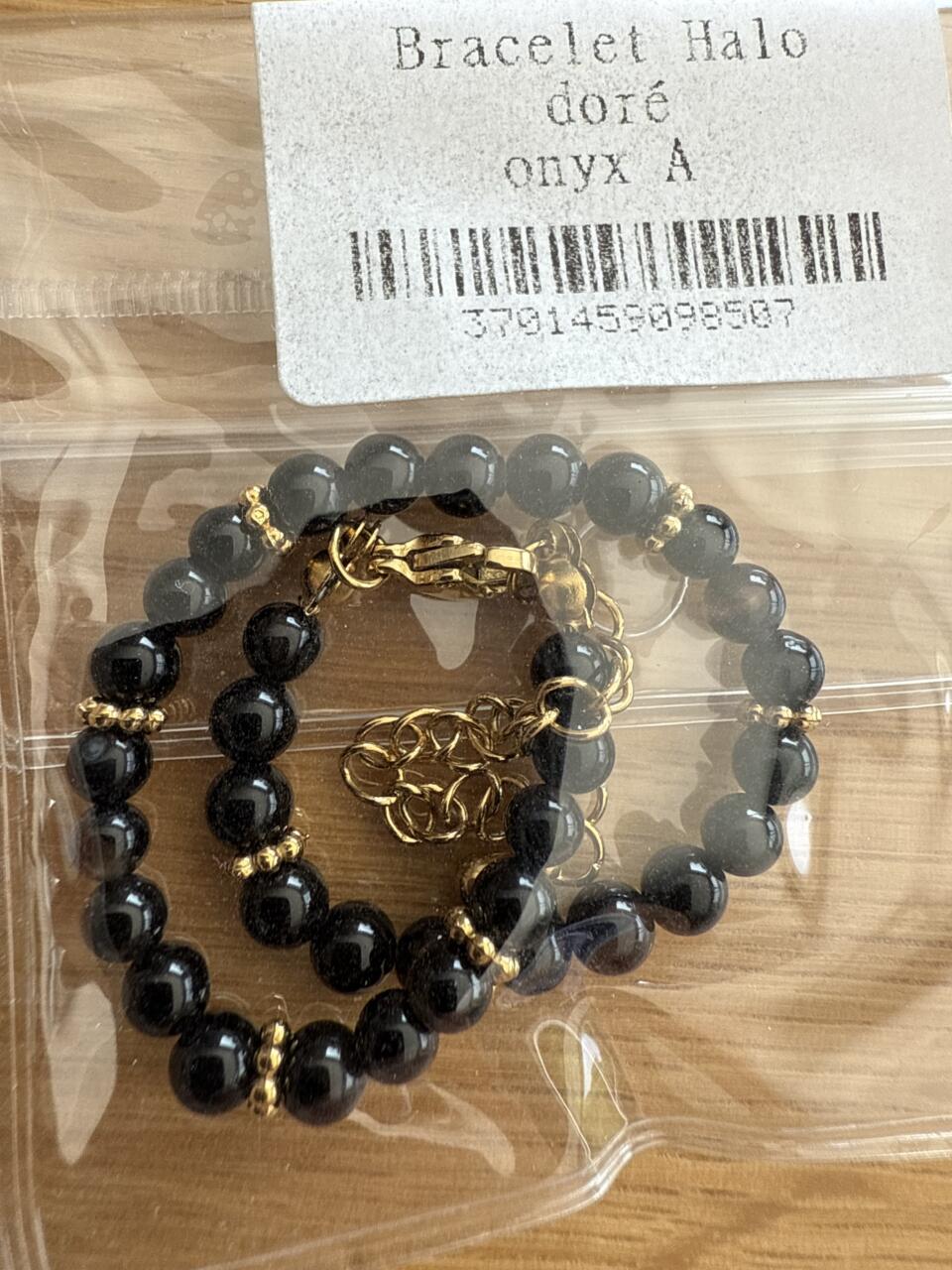 BRACELET HALO DORÉ ONYX A