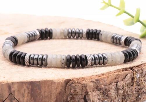 BRACELET SKARN ONYX, LABRADORITE A