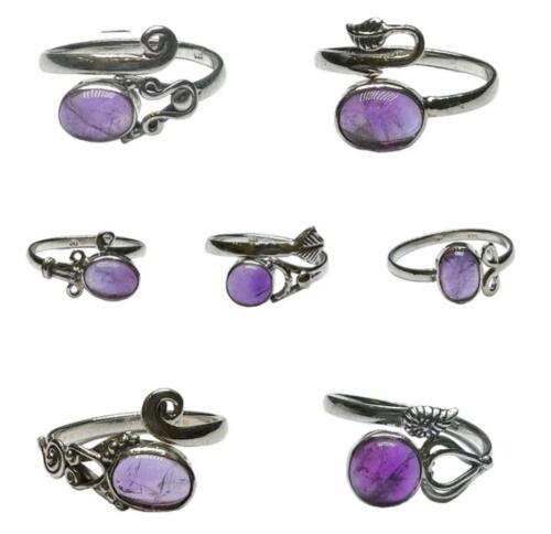 Bague réglable Améthyste modèle aléatoire