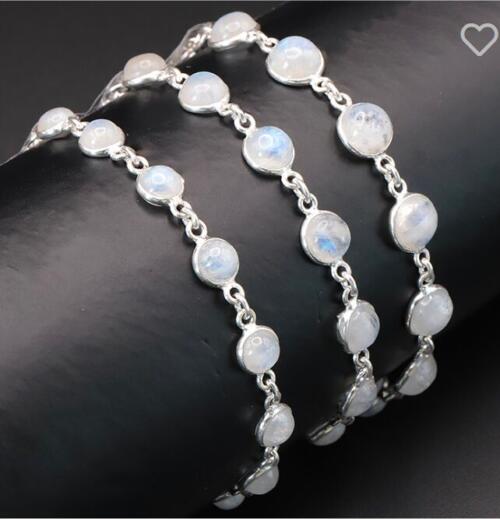 Bracelet argent 925 péristérite AA+ modèle 1 n°0152 (1 pièce) 8,83g