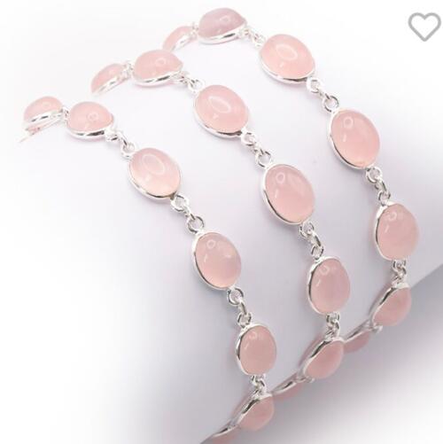 Bracelet argent 925 quartz rose AA modèle 3 n°0416 (1 pièce) 9,86g