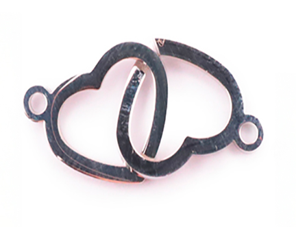 CHARM COEUR ENTRELACÉ ARGENTÉ - 01 ACIER INOXYDABLE