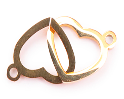 CHARM COEUR ENTRELACÉ DORÉ - 01 ACIER INOXYDABLE