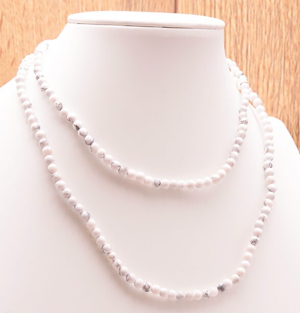 COLLIER BOULE 04MM HOWLITE BLANCHE A