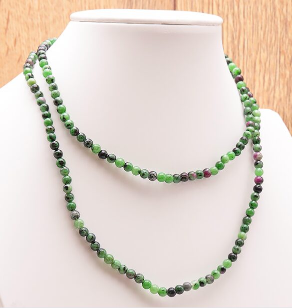 COLLIER BOULE 04MM RUBIS ZOÏSITE A