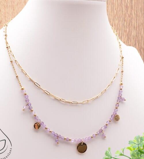 COLLIER IRIS DORÉ AMÉTHYSTE A