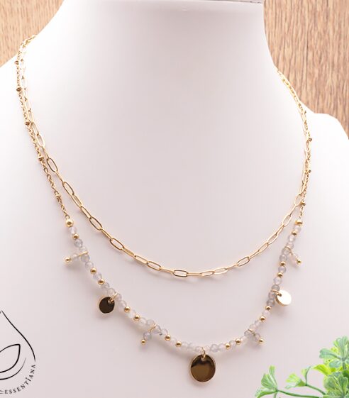 COLLIER IRIS DORÉ LABRADORITE A