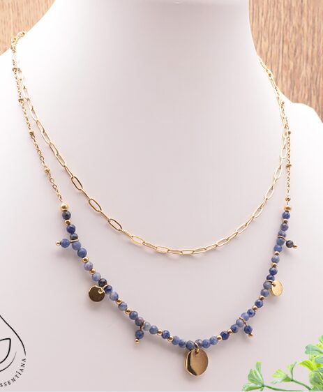 COLLIER IRIS DORÉ SODALITE A