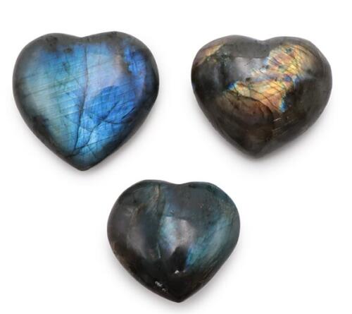 GALET COEUR LABRADORITE A+ 50 À 60MM (1 PIÈCE)