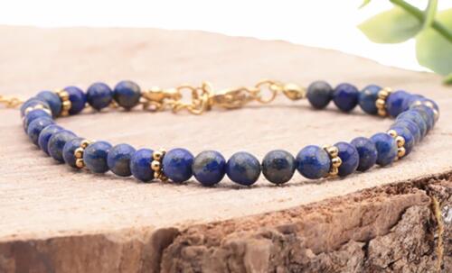 BRACELET HALO DORÉ LAPIS LAZULI A