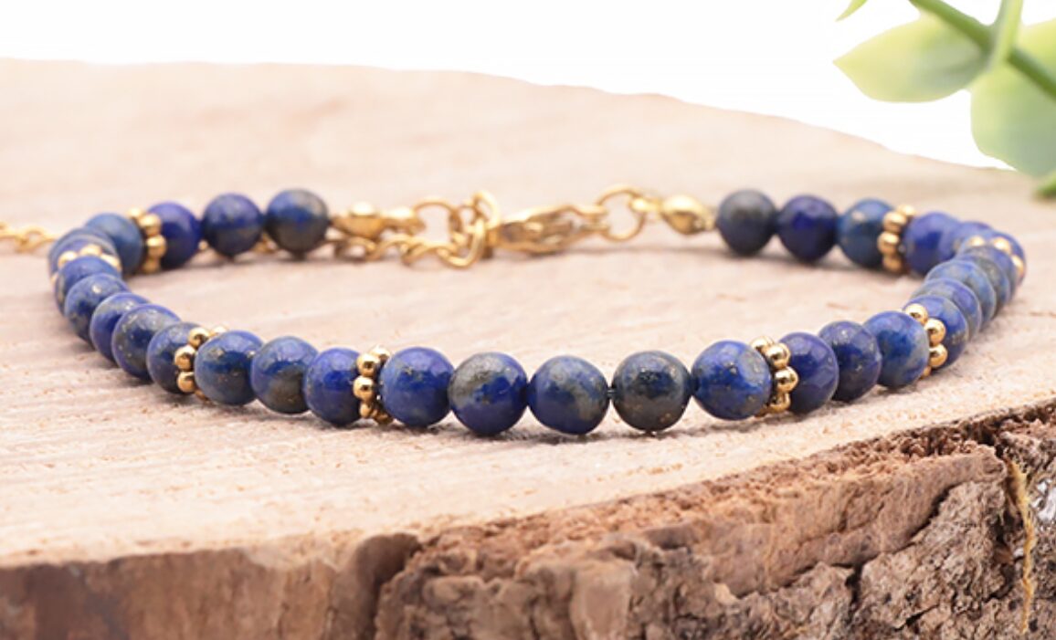 BRACELET HALO DORÉ LAPIS LAZULI A