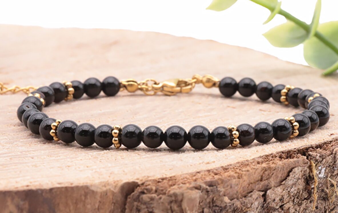 BRACELET HALO DORÉ ONYX A - Prix à l'unité