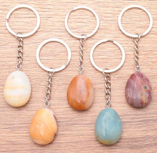 PORTE CLÉS FORME GOUTTE AMAZONITE MULTICOLORE BRÉSIL AB