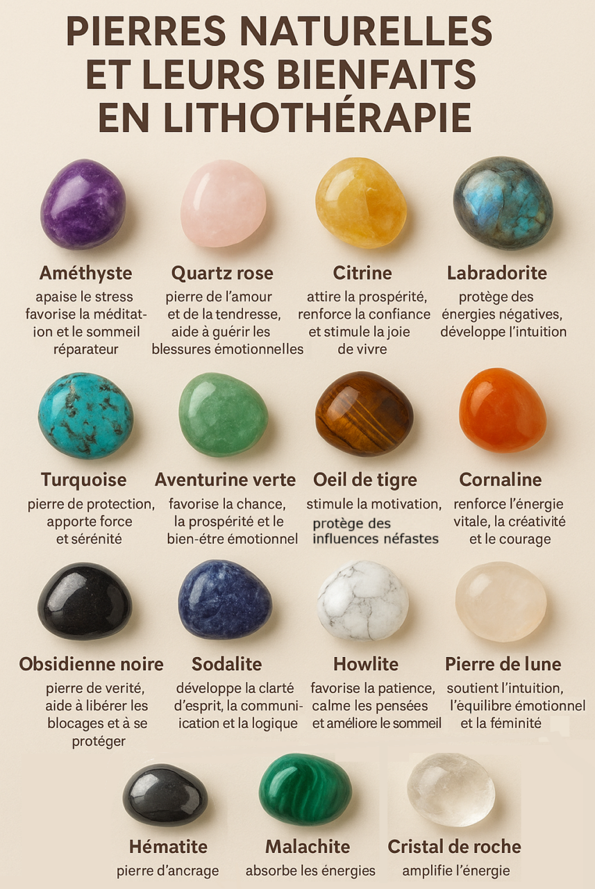 Pierres de lithothérapie et bienfaits