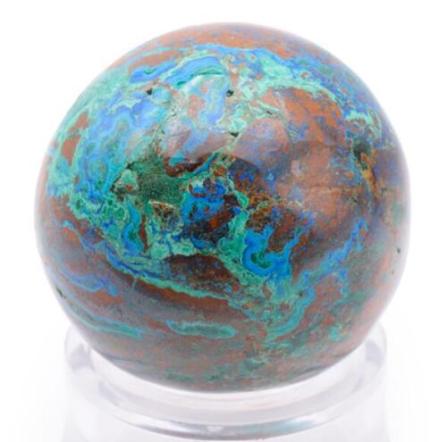 SPHÈRE AZURITE MALACHITE PÉROU AAA 30 À 35MM (1 PIÈCE)