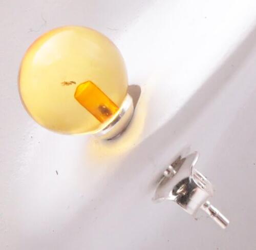 BOUCLE D'OREILLE AMBRE JAUNE AA+