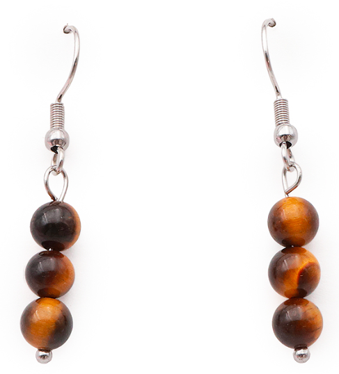 BOUCLE D'OREILLE MODÈLE 01 BOULES 06MM OEIL DE TIGRE