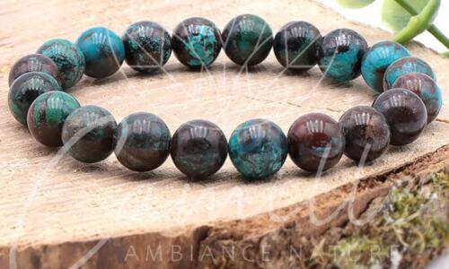 BRACELET BOULE 10MM CHRYSOCOLLE DU CONGO A+