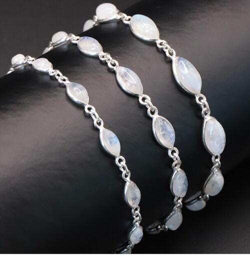 BRACELET ARGENT 925 PÉRISTÉRITE AA+ MODÈLE 2 N°0185 (1 PIÈCE) 7,66G