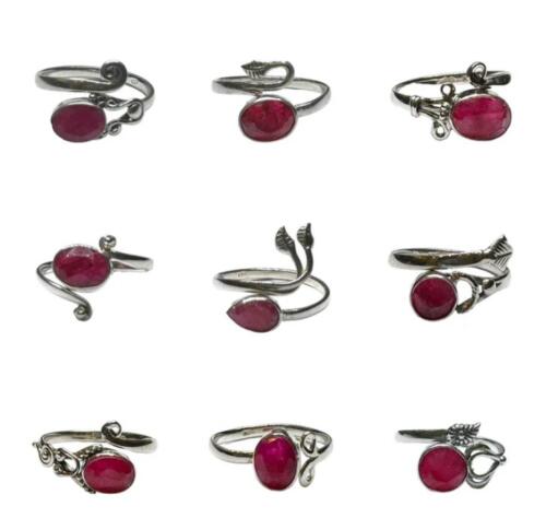 Bague réglable Rubis facetté modèle aléatoire