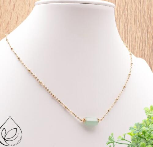 COLLIER CLÉA DORÉ AVENTURINE VERTE A