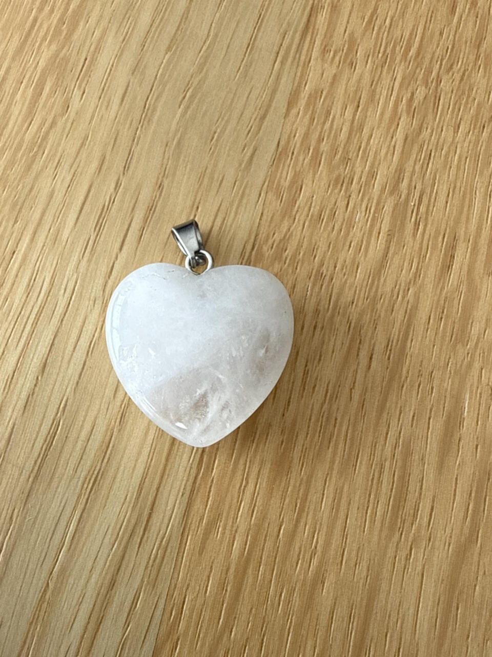 Pendentif Cœur cristal de roche 20mm Brésil