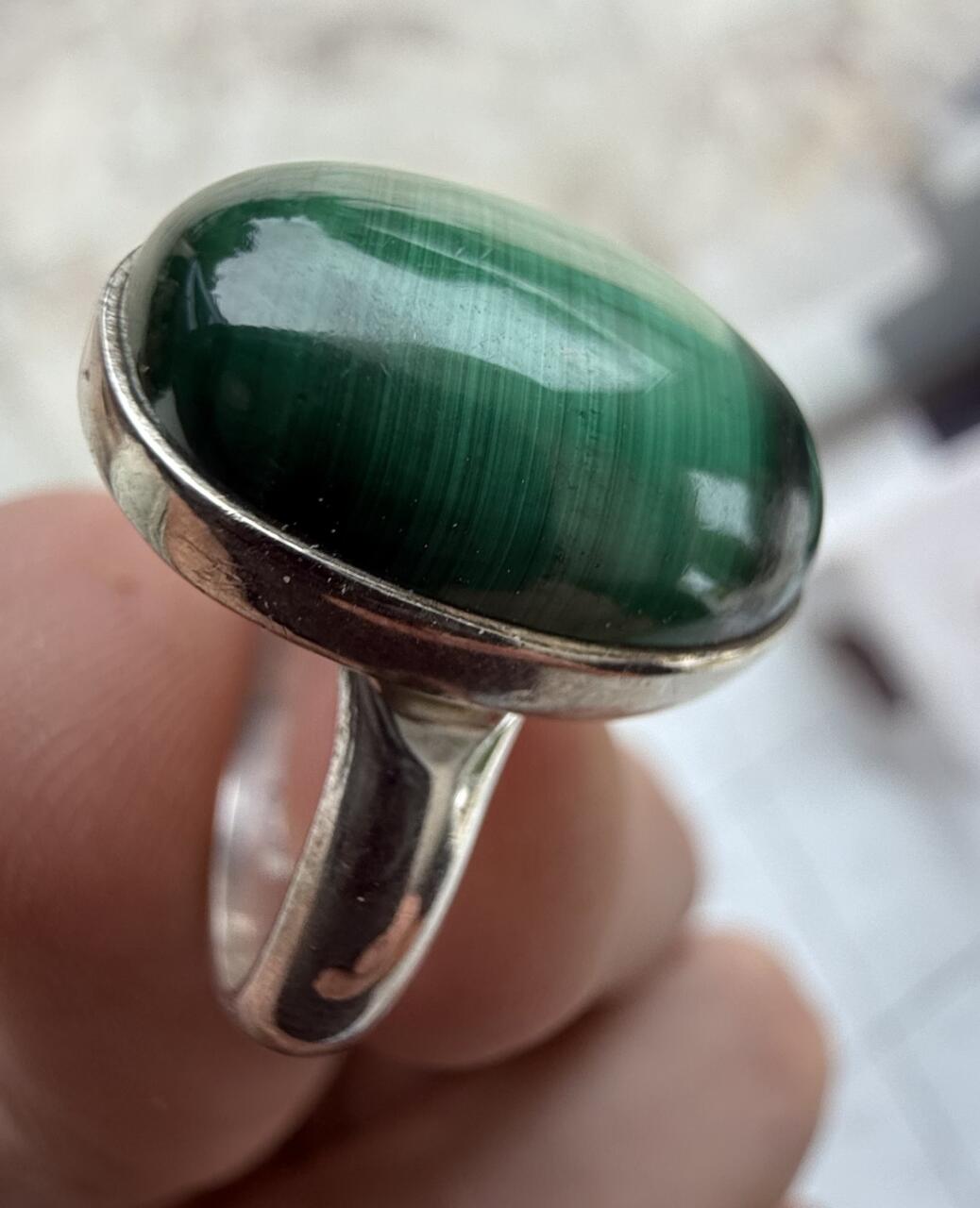 Bague réglable Malachite