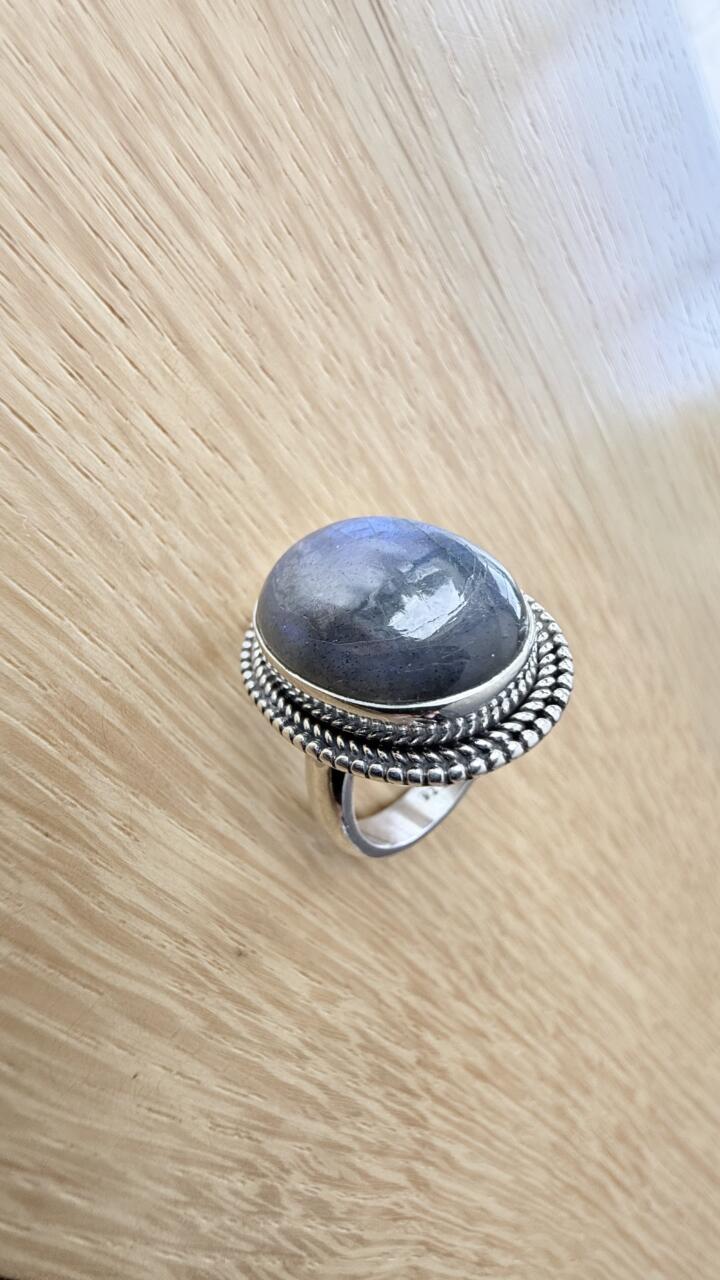 Bague FB en argent 925 & Labradorite - Prix à l'unité – Image 3