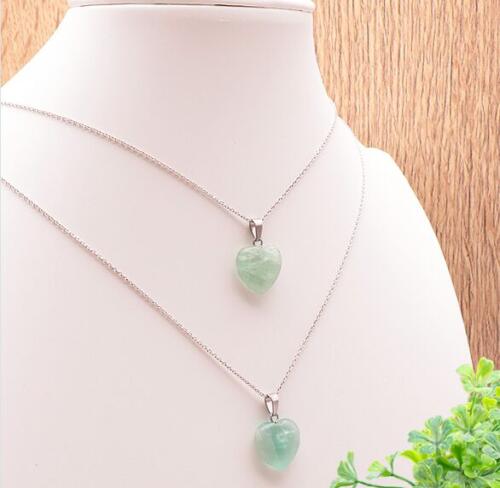 PENDENTIF COEUR 15MM FLUORINE VERTE AA