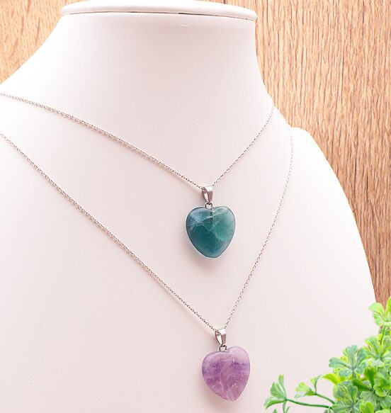 PENDENTIF COEUR 20MM FLUORINE MULTICOLORE A