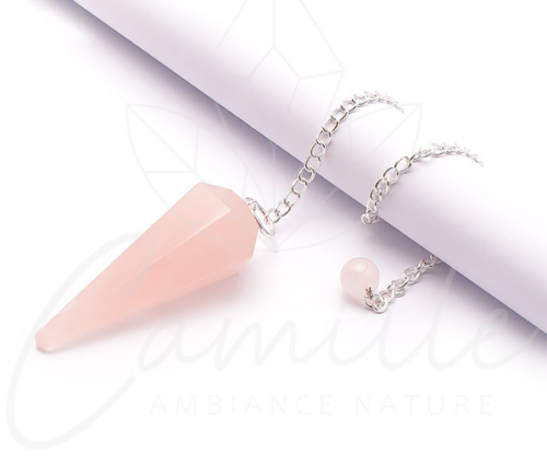PENDULE HEXAGONAL QUARTZ ROSE BRÉSIL A